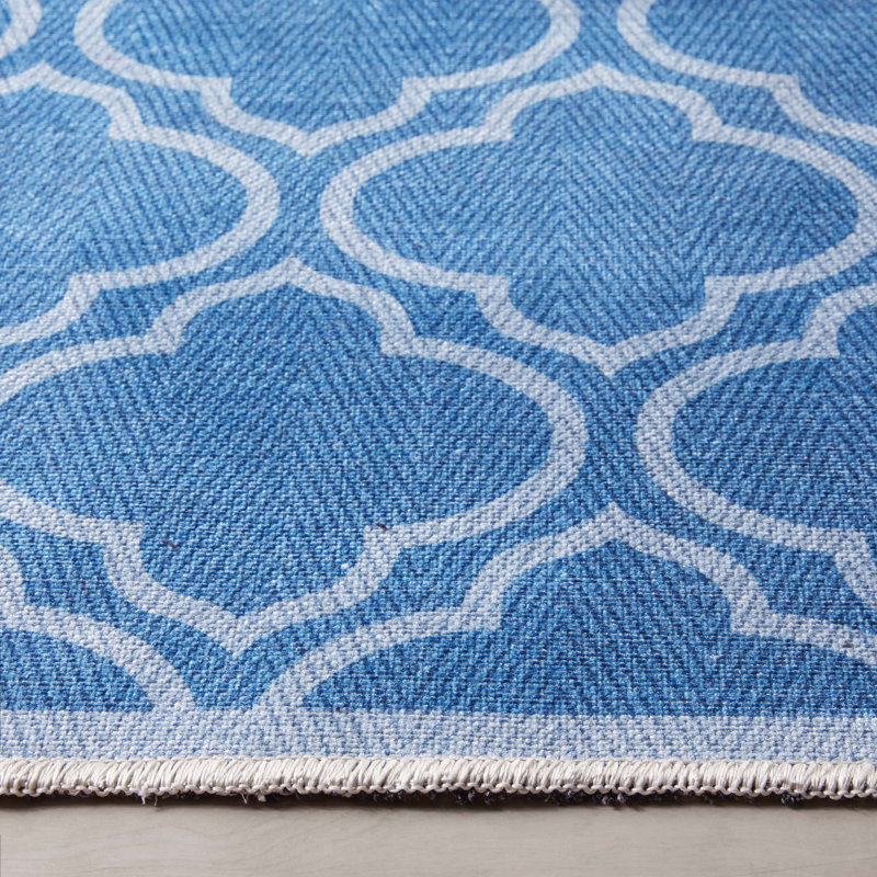 Tapis bleu Kehr Lattice, Rectangle 5 pi 3 po x 7 pi 3 po
