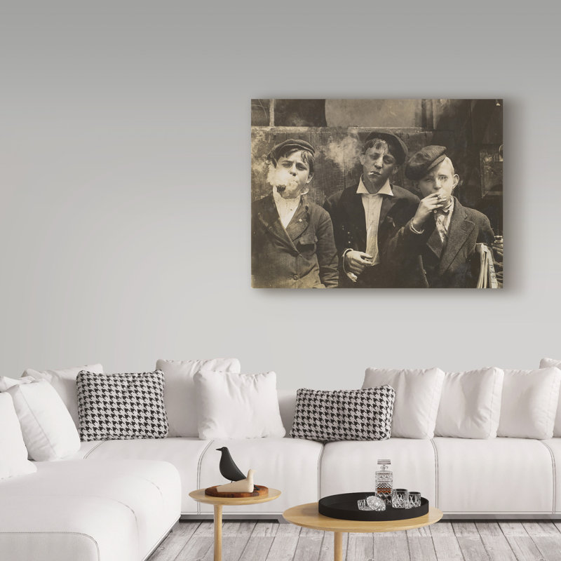 Vintage Black and White Canvas Print with Wooden Frame