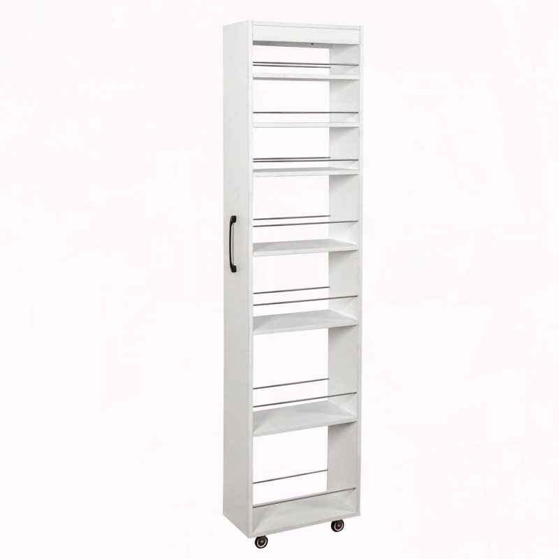 Étagère de rangement mobile à 7 niveaux avec roulettes, Blanc