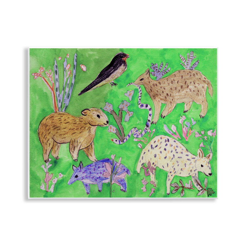 Plaque murale Quirky Meadow Animals, design par Melissa Wang