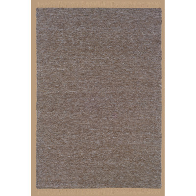 Tapis réversible en laine brun avec base en jute et bordure en jute Brogan