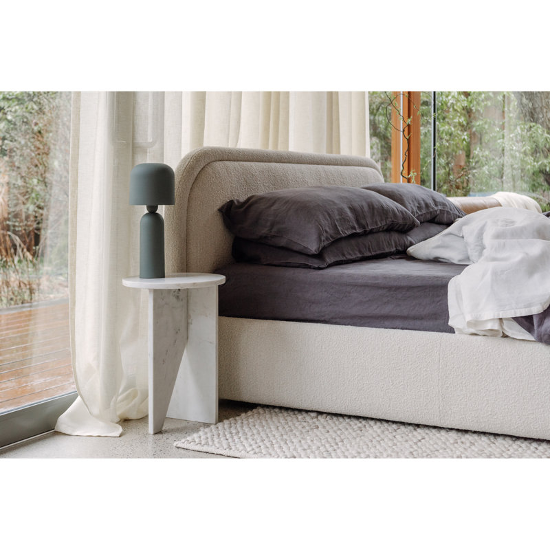Shonda Upholstered Low Profile Platform Bed, Oatmeal, King