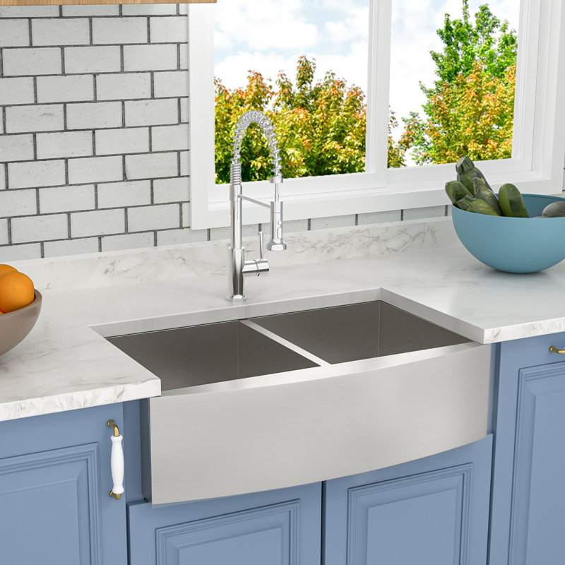 36 " L Double Bowl Stainless Steel Kitchen Sink
