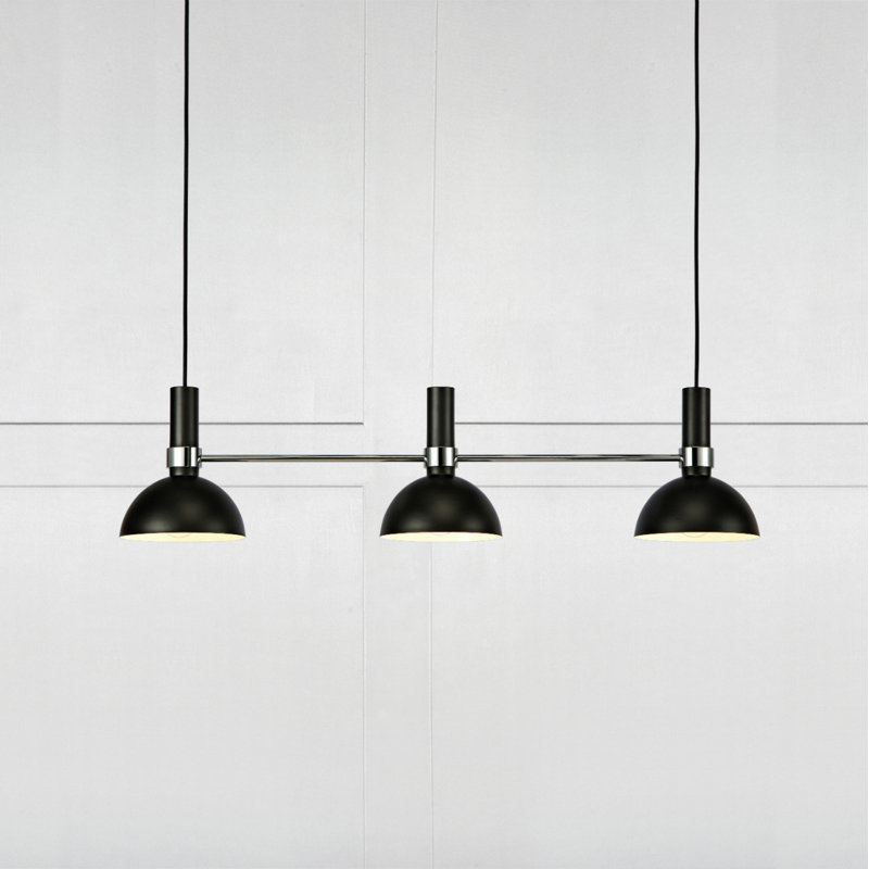 Keanu 3 - Light Kitchen Island Pendant, Black/Chrome