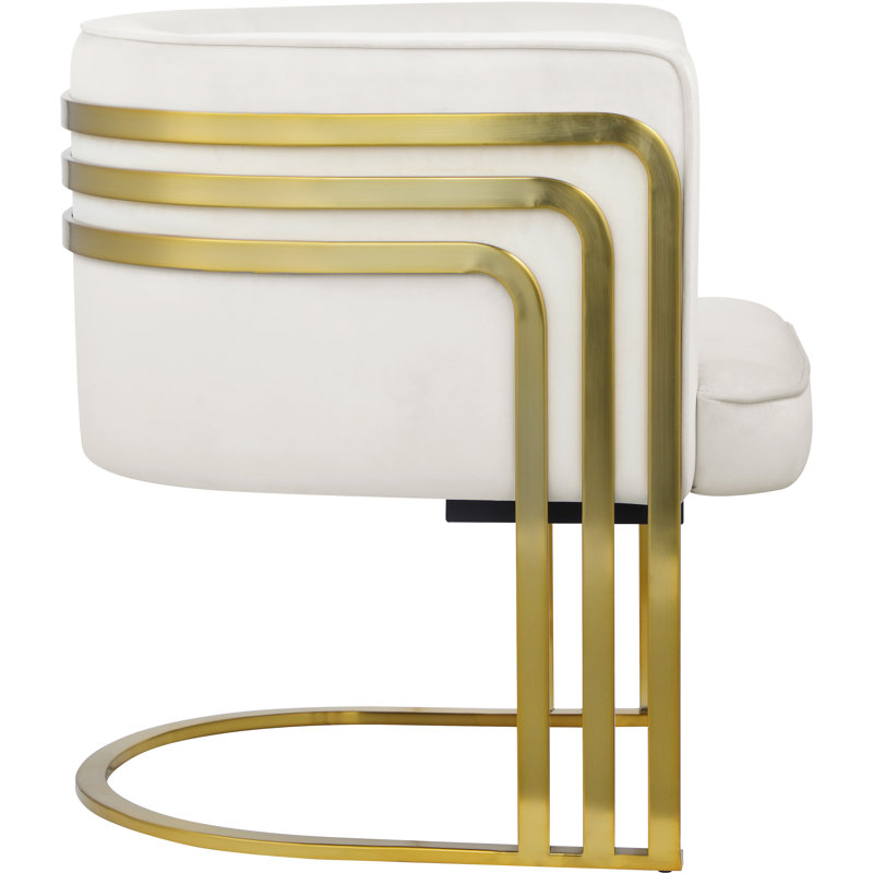 Loicel Velvet Barrel Chair, Cream Velvet