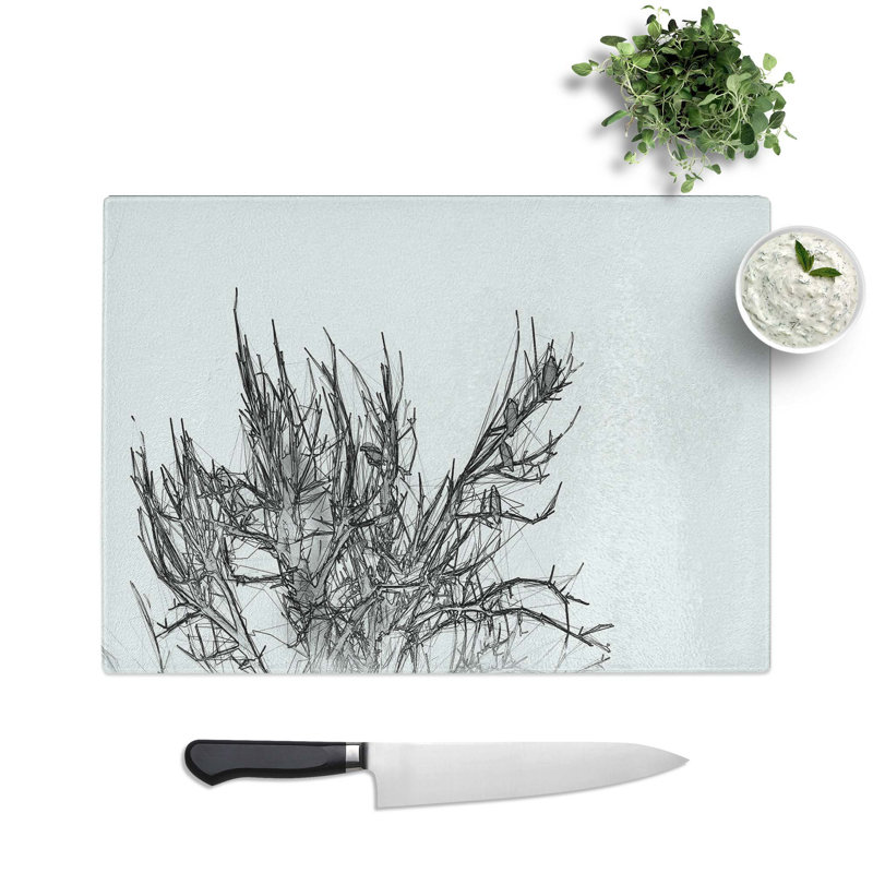 Tempered Glass Birds in the Trees Chopping Board, 28.5 cm W x 20 cm L