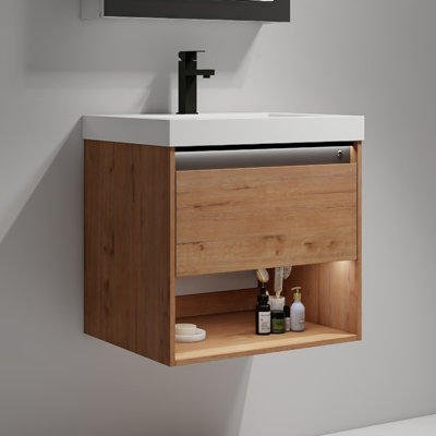 Ensemble de meuble-lavabo flottant 24 po avec lumières DEL Khaleia