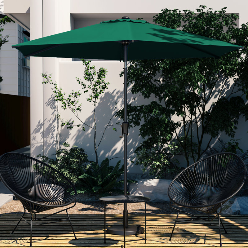 Parasol de marché inclinable Germar, H 86,4 po x l 90 po x P 90 po, Vert