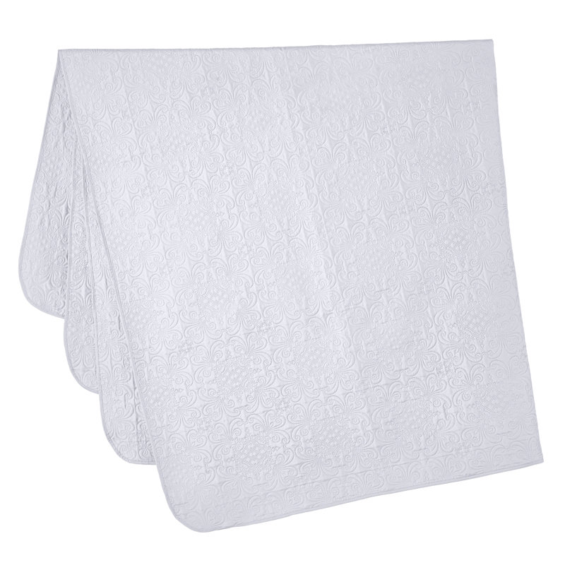 Luca 3-Piece Lightweight Microfiber Oversized Bedspread Set, King Coverlet/Bedspread + 2 King Shams, White