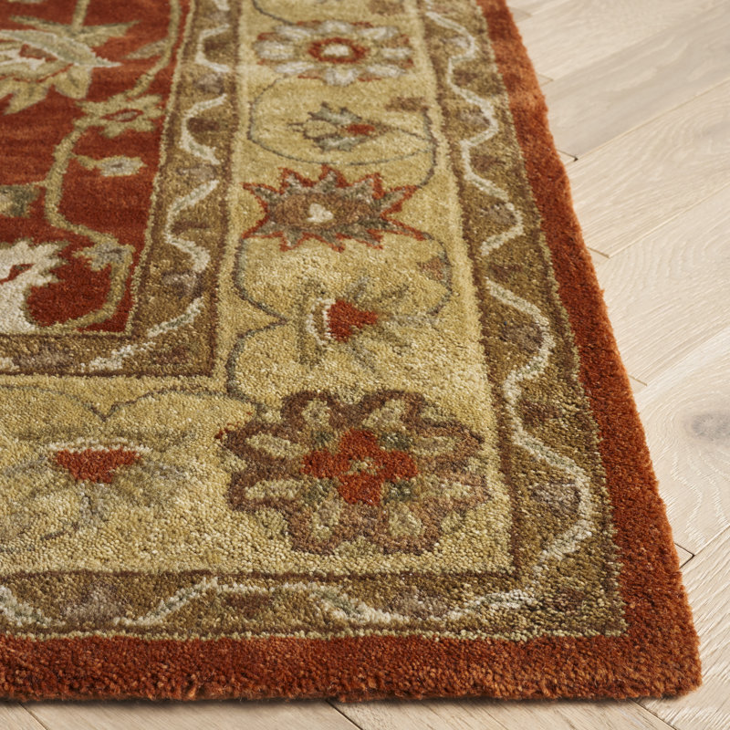 Dunbar Hand Tufted Wool/Cotton/Latex Oriental Rug in Gold/Rust, Runner 2'3" x 6'
