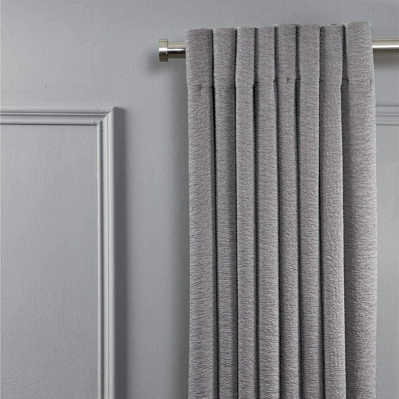 Ensemble de tringle à rideaux pour fenêtre simple Linen Avenue, nickel brossé, H 1,1 po x l 48 po x P 1,1 po