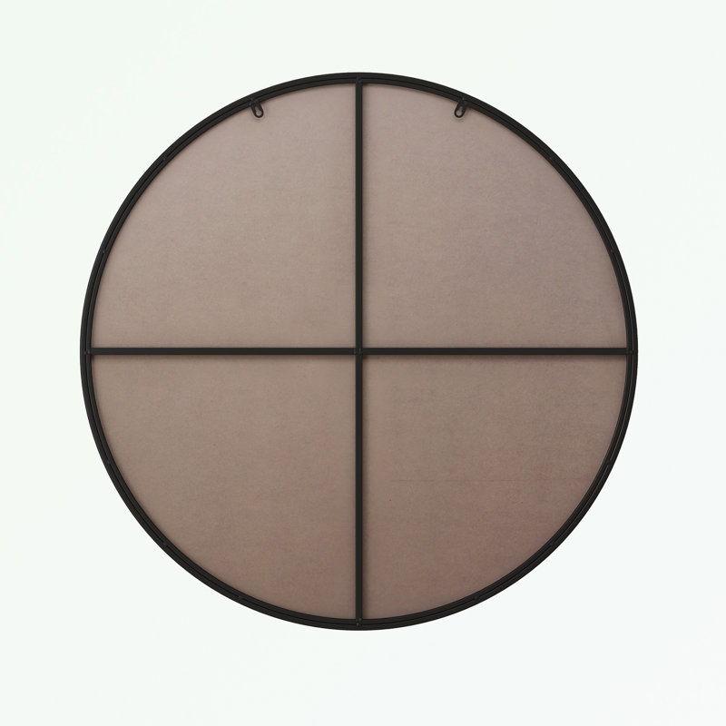 Miroir mural de forme ronde avec cadre en métal