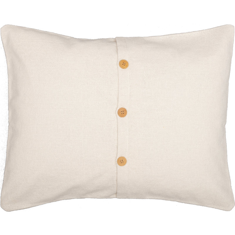 Tan Cotton Burlap Standard Sham with Button Closures