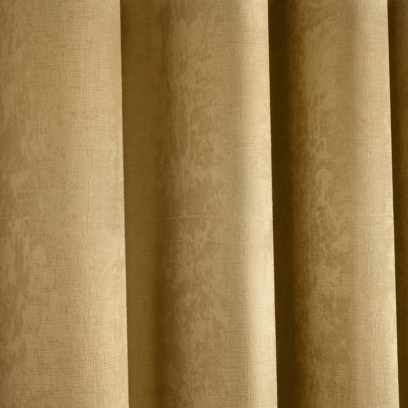Room Darkening Curtain Pair, Width 168 x Drop 137 cm, Ochre Yellow