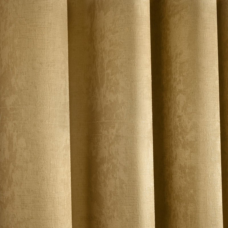 Room Darkening Curtain, Width 229 x Drop 229 cm, Ochre Yellow