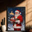 Cadre noir encadré noir, cadeau de père Noël, art mural classique, peinture à l'huile-652904584