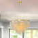 Ladaniel 6-Light Dimmable Gold Chandelier with White Round Shells