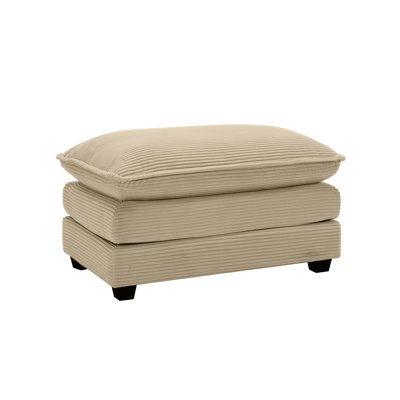 Tabouret en velours côtelé brun clair Corduroy