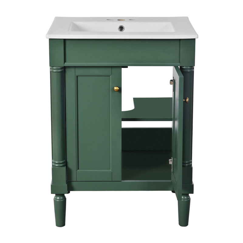 Meuble-lavabo 24 po avec lavabo supérieur, Vert