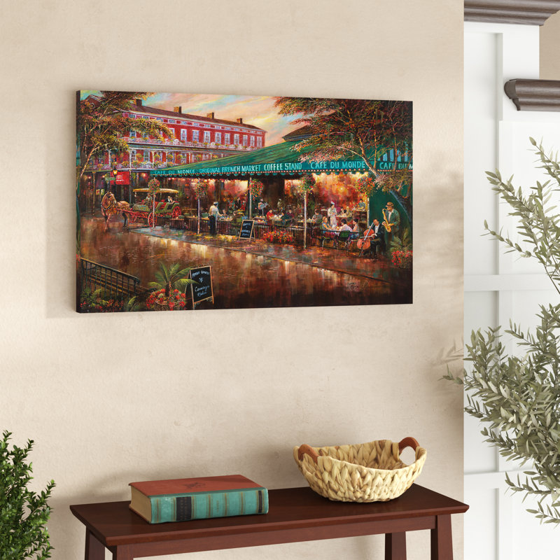 « cafe du monde », reproduction d’art sur toile tendue, H 18 po x l 30 po