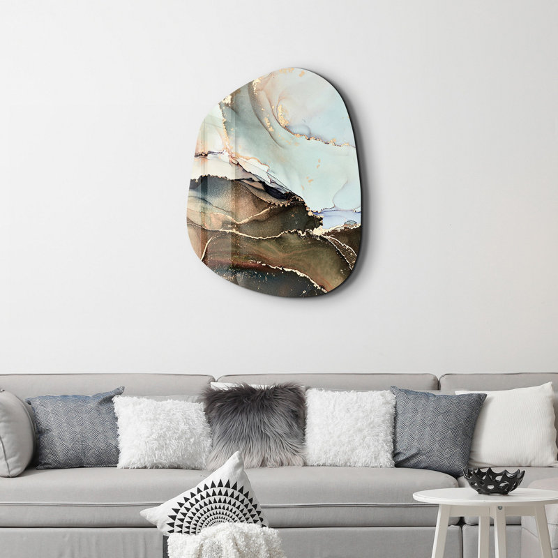 Wall Decor on Tempered Glass, 50" H x 65" W x 0.4" D