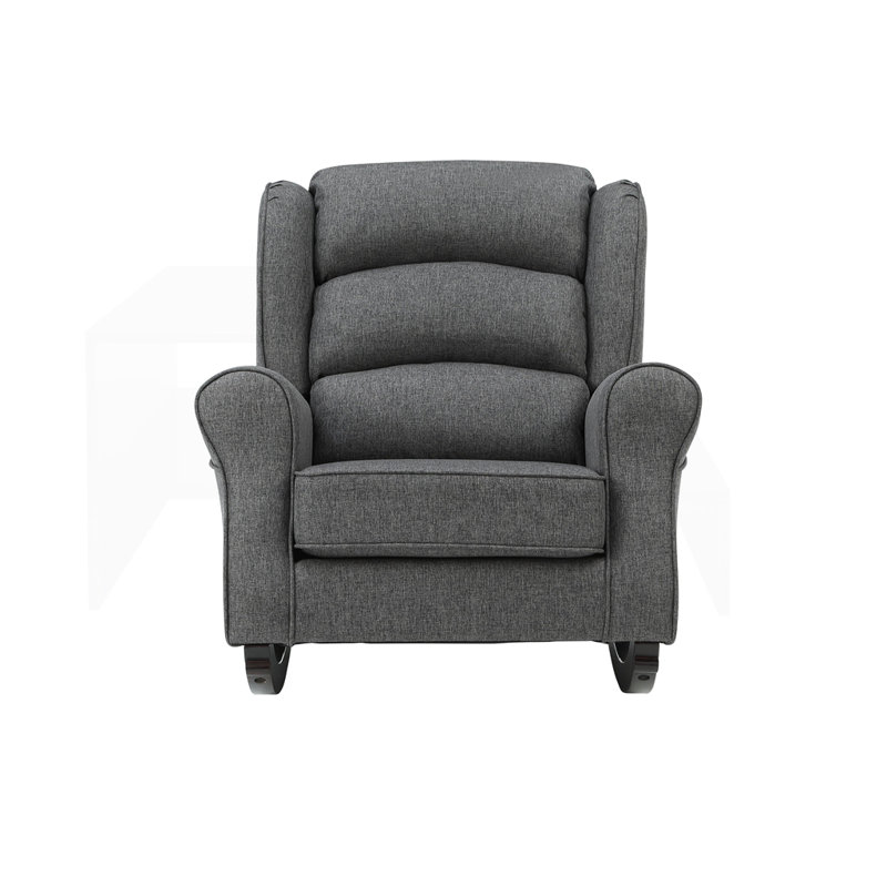 Chaise berçante Fabien en tissu gris