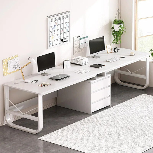 My Lux Decor 94.4 Inches L Shaped Computer Desk Office Corner Table ...