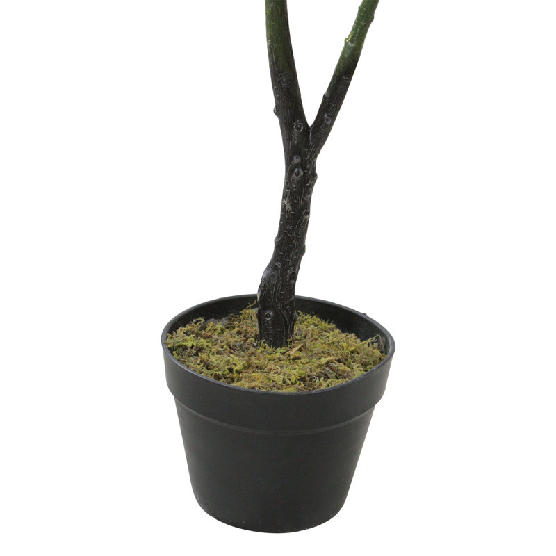4' Green and Brown Potted Artificial Fiddle Leaf Fig Tree