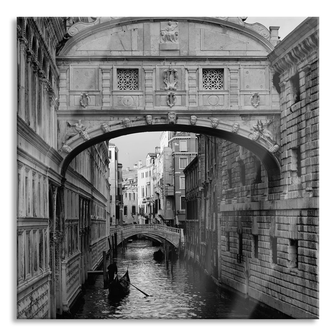 Ungerahmtes Foto auf Glas "Romantischer Kanal in Venedig"