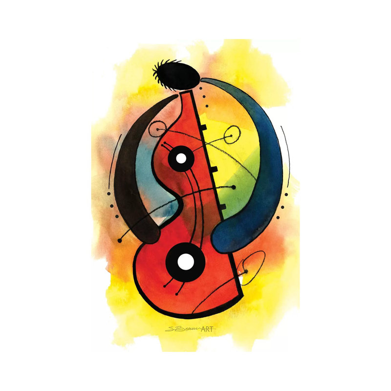 Red Guitar 1 Piece Wall Art on Canvas, 66.04 cm H x 45.72 cm W x 1.91 cm D, Canvas