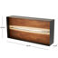 Console de salon Cole et gris en métal fait à la main avec façade en bois brun