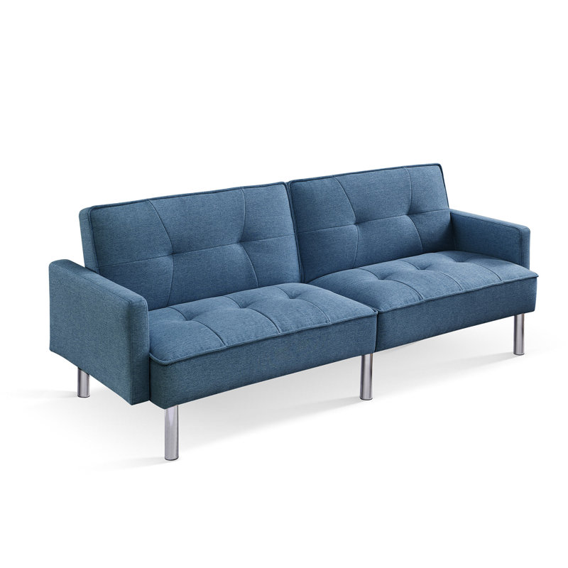 Canapé-lit 84,71 po Sehermini, Bleu 100% polyester