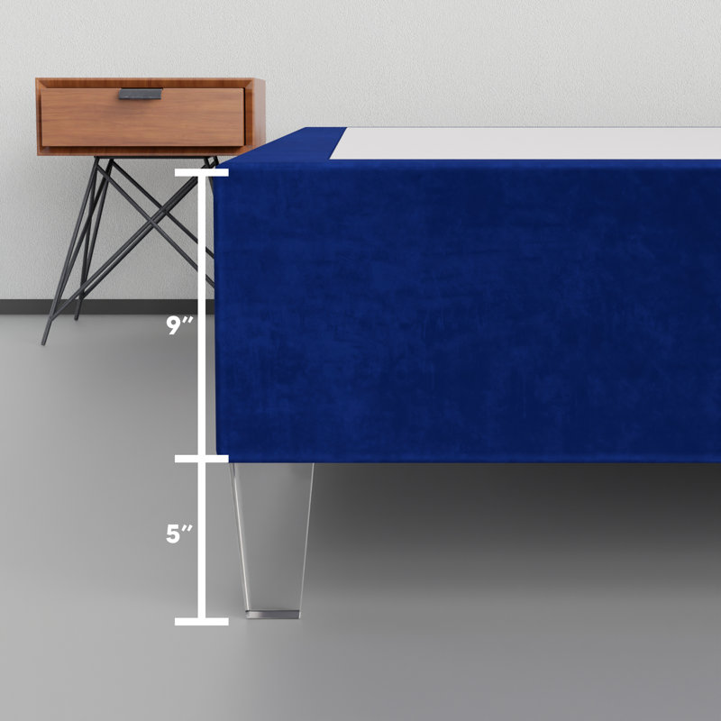 Lit en bois massif Kavi, H 14 po x l 44 po x L 75 po, Bleu