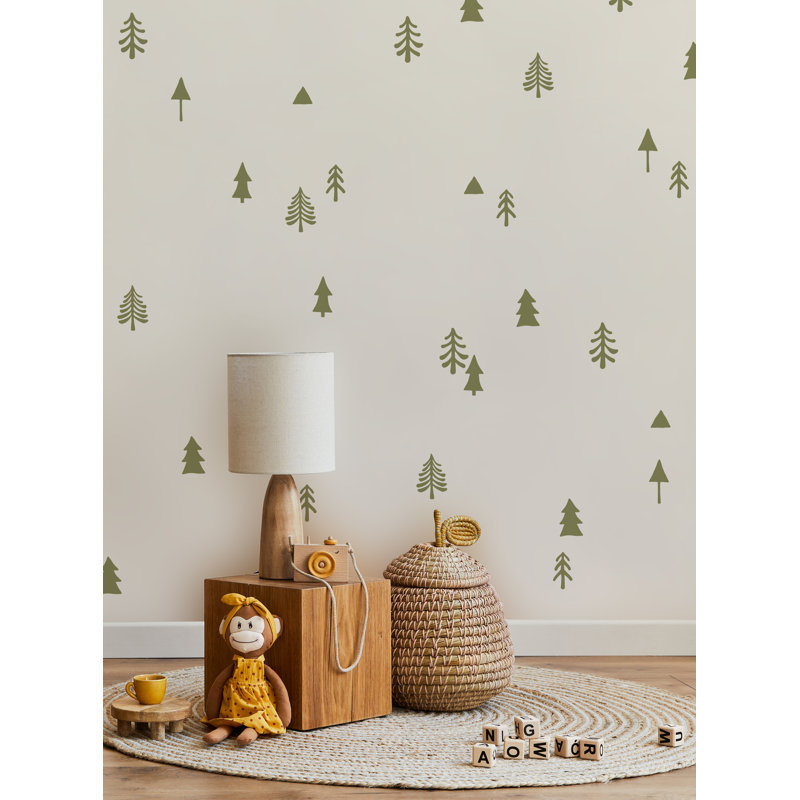 Plants & Flowers Non-Wall Damaging Accent, Olive/Beige