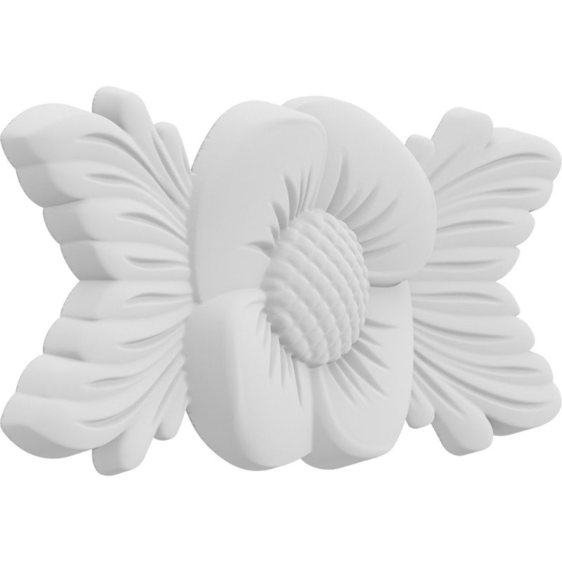 Rosette fleur-grace, H 3,5 po x l 7 po x P 0,63 po