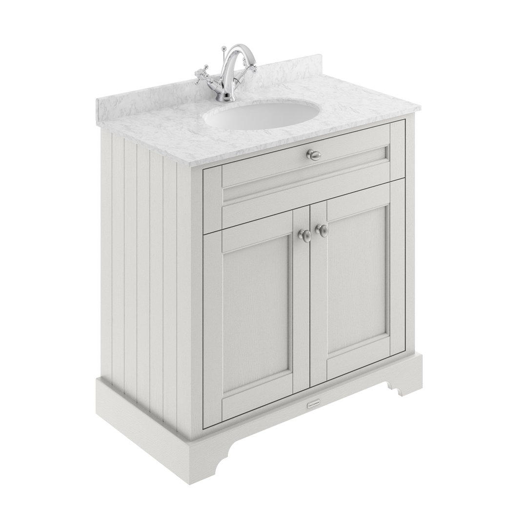 Old London 820mm Single Bathroom Vanity with Integrated Ceramic Basin