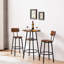 Table de bar et chaises rustique brun - construction, tablette fonctionnelle, matériaux de coussins de pieds stables, design