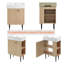 Armoire de rangement 21,6 po, meuble-lavabo en bois, lavabo simple en céramique, rangement à droite 