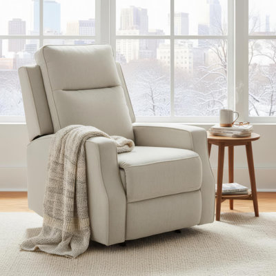 LINDEN Multi-Position Recliner Sofa Chair with Pocket Spring Cushion, Pet-Friendly Performance Fabric by Latitude Run