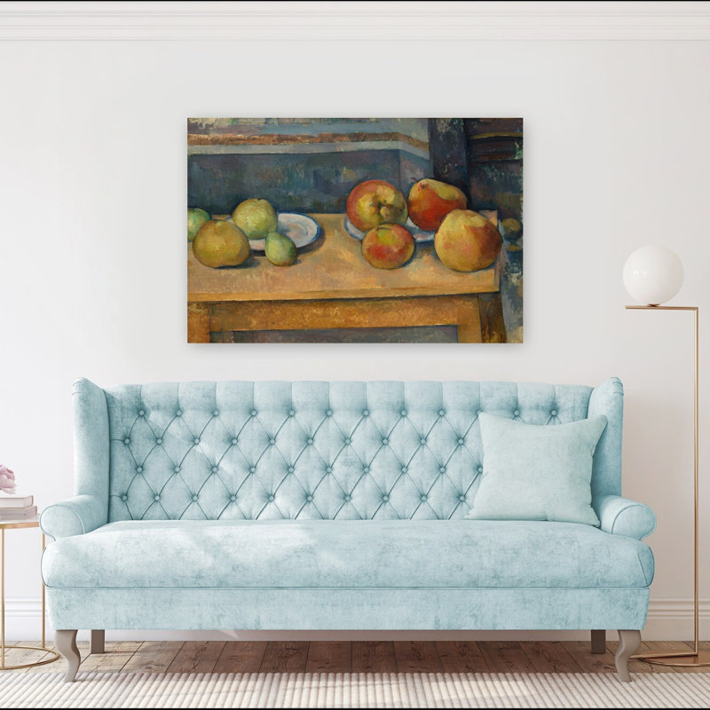 «Pommes et poires», reproduction d'art classique de fruits rustiques impressionnistes, H 40 po x l 60 po