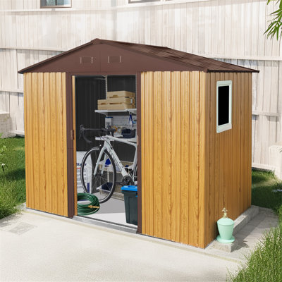 Outdoor 8ft×4ft Steel Frame Weather-Resist Storage Shed  with  Window  Ventilation,Rust-Proof,Easy Assembly