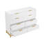 8 Drawer Double Dresser for Bedroom, Wooden Chest of Dressers, Modern Wooden Dresser Chest with Golden Handles, Beside Table, White
