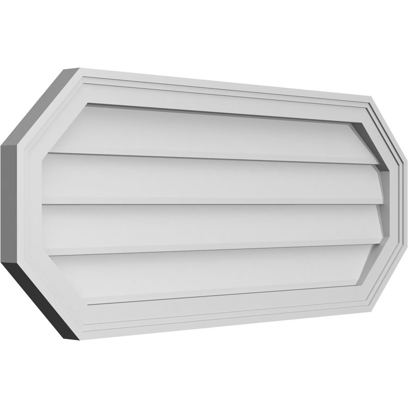 Évent horizontal gondole allongé en surface octogonal Signature, H 16 po x l 38 po x P 1,5 po