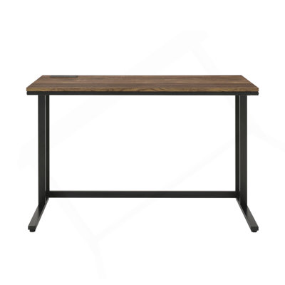 Bureau d'écriture rectangulaire avec port USB et prise