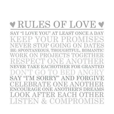 Love Rules - Wrapped Canvas Print