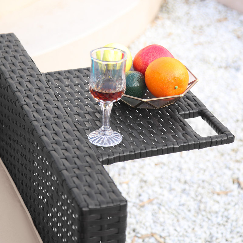 Largeur de 56,55 po avec coussins Miavalentina, Coussin kaki, Noir