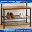 Square Steel Coat Rack with Shoe Storage Bench-98839774