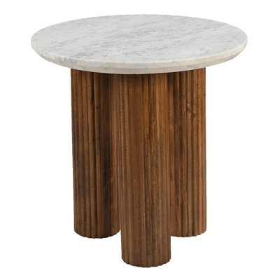 Table d'appoint Jason en noyer et blanc