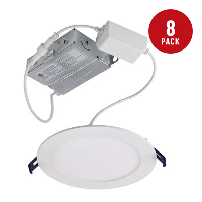 6" Smart LED Recessed Light with J-Box, CRI 90+, Dimmable Thin Color Changing RGB Ceiling Downlight, Voice Control with Alexa, Google Assistant, Siri