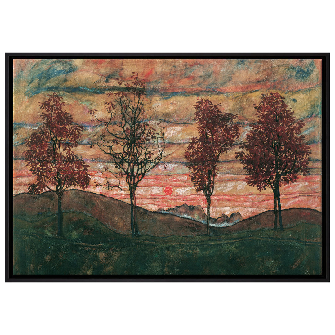 Gerahmtes Leinwandbild Four Trees von Egon Schiele